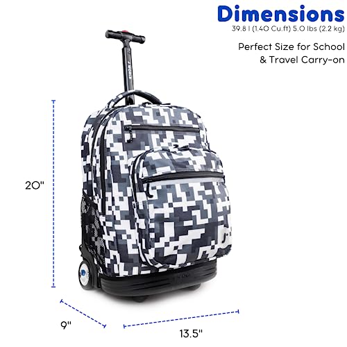 J World Sundance Laptop Rolling Backpack for Girls Boys. Roller Bookbag with Wheels, 20 Inch, Camo by J World New York - Image 4