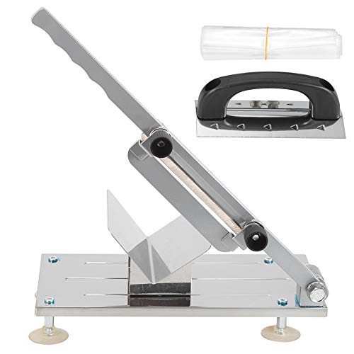 Manual Frozen Meat Slicer, Upgraded Stainless Steel Meat Cutter Beef Mutton Roll Food Slicer Slicing Machine Bone Short Rib Cutter Chicken Chopper Machine(Multifunctional slicer)