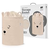 SIPO Organizer Do Przechowywania Zabawek XL Pojemny Kosz na Zabawki Motyw Zwierzęcy Beżowy Miś Dla Dzieci Do Pokoju Dziecięcego Premium Boucle Pluszowy Zamykany Ściągaczem 43L