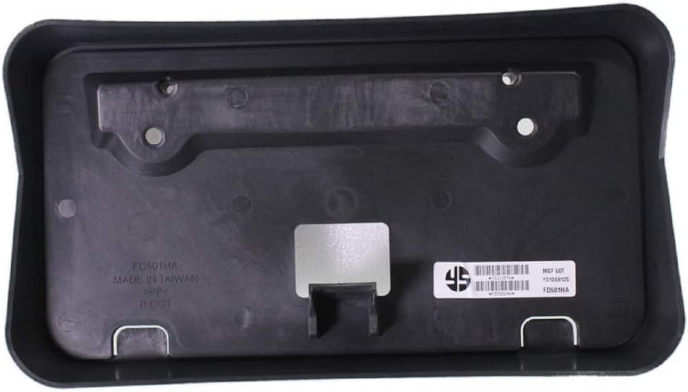 DAT AUTO PARTS Front License Plate Frame Bracket Tag Holder Replacement for 2006-2009 Ford Fusion, Mercury Milan, Zephyr and 2007-2009 Lincoln MKZ Black Textured Plastic 6E5Z17A385AA FO1068125