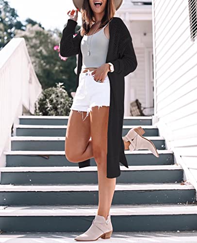 Image of Misassy Womens Open Front Knit Sheer Cardigans Summer Boho Lightweight Long Sleeve Kimono Long Sweater