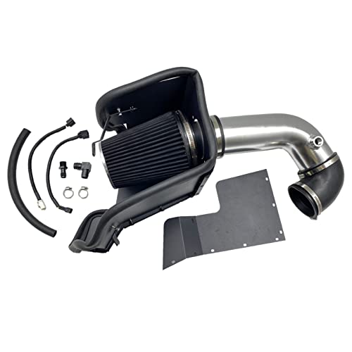 4-Inch Cold Air Intake Kit with Heat Shield + Filter Compatible for Dodge Ram 1500 2500 500 1500 Classic 5.7L V8 Engine 2009-2019 (Silver Tube & Black Filter)