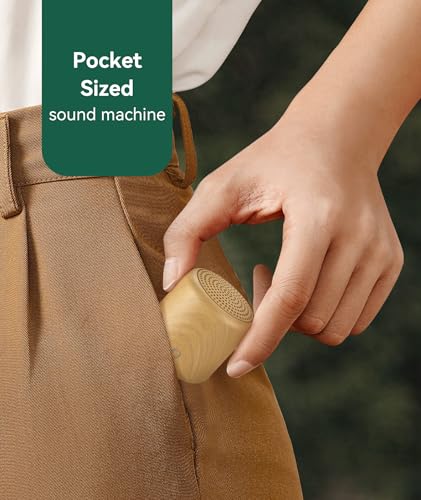 Portable Sound Machine - Travel White Noise Machine for Adults Baby, Sound Machine for Sleeping, 16 Relaxing Sounds, Timer & Rechargeable, Mini White Noise Sound Machine for Office, Hotel, Home (Wood) - Image 3