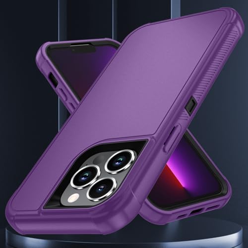 Image of SunStory Compatible with iPhone 13 Pro Case with HD Screen Protector, 3-Layer Heavy Duty Full-Body Cover,3 in 1 Hybrid Protective Case for iPhone 13 Pro 6.1 inch,Purple