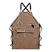 HJUIK Delantal De Mezclilla Mujer Cafetería Barbero Cocina Pintura Hombres Bartender Ropa De Trabajo (Color : Brown, Size : 60x75cm)