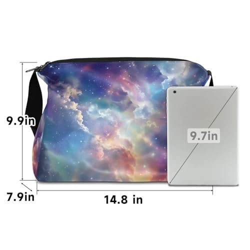 Leather Travel Duffle Bag for Women Men, Galaxy Universe Space Starry Sky Small Sports Gym Bag Weekender Overnight Bags Underseat Carry on Luggage Bags for Airplanes, Personal Item Travel Bag,B-6484