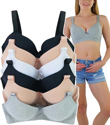 Image of ToBeInStyle Women's Pack of 6 Classic Style Underwire Supportive Padded Bras