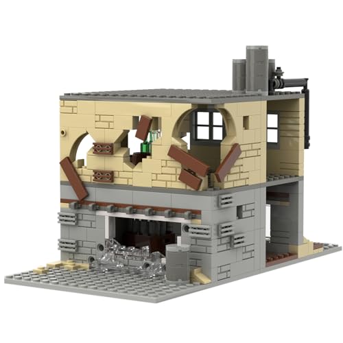 Jeamoc WW2 Military Ruins Building Block Set, 440 Pcs Parts Military Ruins Building Bricks Construction, WW2 Set