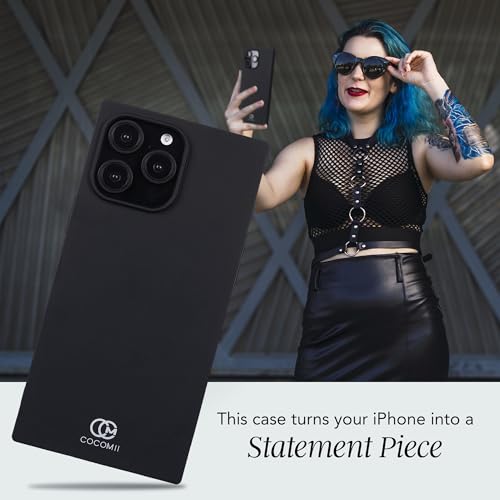 Image of COCOMII Rectangle for iPhone 16 Pro Max Case, Matte Black Silicone