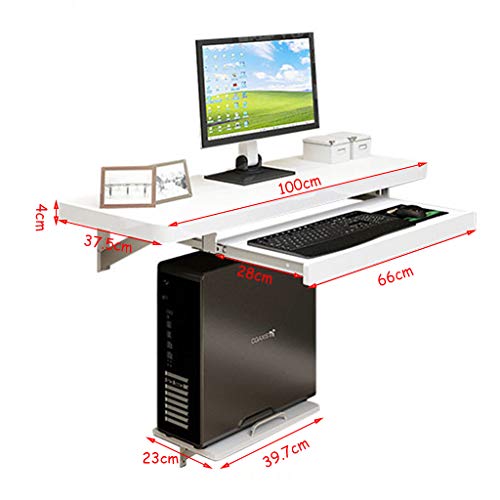 Wzhong Wall Floating Computer Desk Table Study Writing Desk Portable Laptop Desk With Main Frame And Adjustable Keyboard Tray (Size : 80Cm) #TOP3