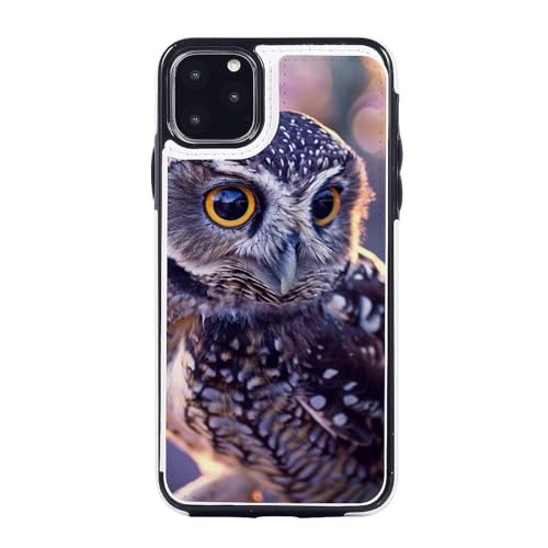 iPhone 11 Pro Max�p�E�H���b�g�P�[�X�AFunny Owl Outdoors�v�����g�t���b�vPU���U�[���C�ϏՌ��d�b�P�[�X�J�o�[ �J�[�h�z���_�[�t��