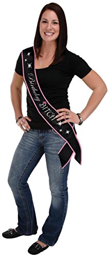 Birthday Bitch Satin Sash Party Accessory (1 count) (1/Pkg)