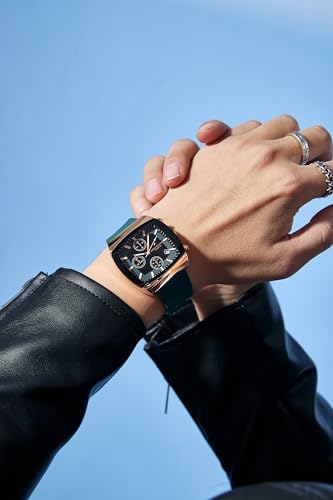 Buy Daniel Hechter Paris Boucicault Collection Chronograph Watch for Men with Square Dial, Rose Gold Luminous Markers, Date Display & Silicone Strap - DHM1046-03 at Amazon.in - Image 3