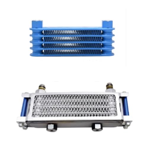 CT125 オイルクーラー キット JA55 (GEN1) MORIN モーリン ハンターカブ Oil Cooler 簡単取付 熱ダレ軽減 オイルクーラーシステム TRAIL 125 エンジン冷却 エンジンカスタム (コア (ブルー) x ピラー (ブルー