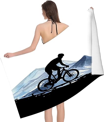 Serviette de Plage Vélo De Sport Extrême, Séchage Rapide Microfibre Serviette de Bain, Vélo De Sport Extrême Serviettes de Plage 80 x 160 cm, Voyages, Camping, Vacances, Femme Homme Drap de Plage