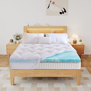 Pillow Top 3 Inch Memory Foam Mattress Topper Queen, 2 Inch Cooling 5-Zone Gel Memory Foam Plus 1 Inch Down Alternative Pillow Top Mattress Topper, Support for Back Pain