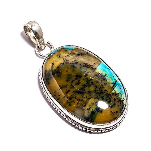 Kashish Colgante colorido Dendrita ágata hecha a mano para Mujeres 2 ' Gris