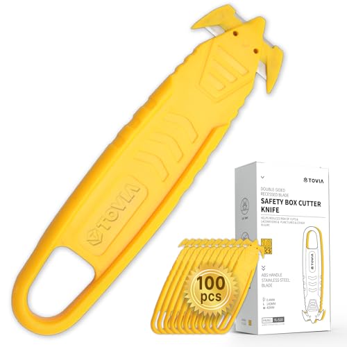 T TOVIA safety box cutter with recessed stainless blade