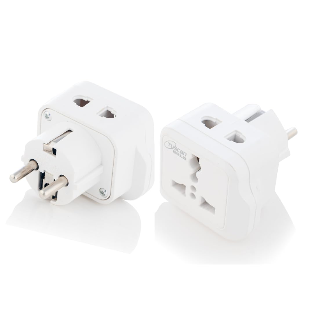 Hiplasst® Type E/F Schuko Converter Plug (Pack of 2) for Europe, France, Germany – Dual Universal Socket | 3-Pin + 2-Pin Multiplug Adapter for Indian Devices | Travel Plug for Europe | Compact & Safe-image-22
