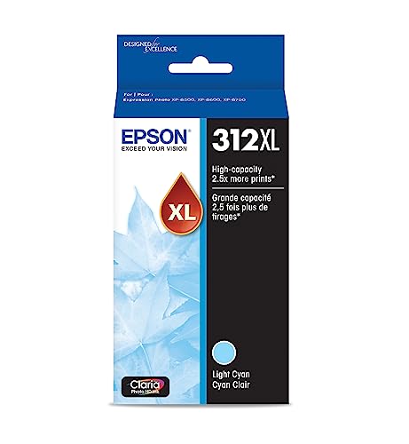 Image of Epson 312 Claria Photo HD Ink High Capacity Light Magenta & Light Cyan Cartridges (T312XL620-S & T312XL520-S) Bundle