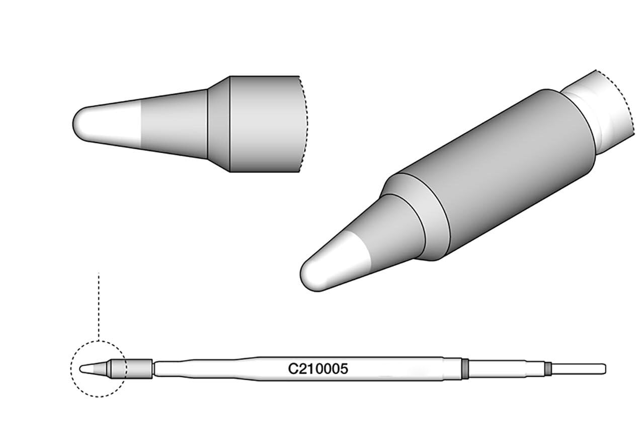 Jbc C210005 Soldering Tip for T210 Round