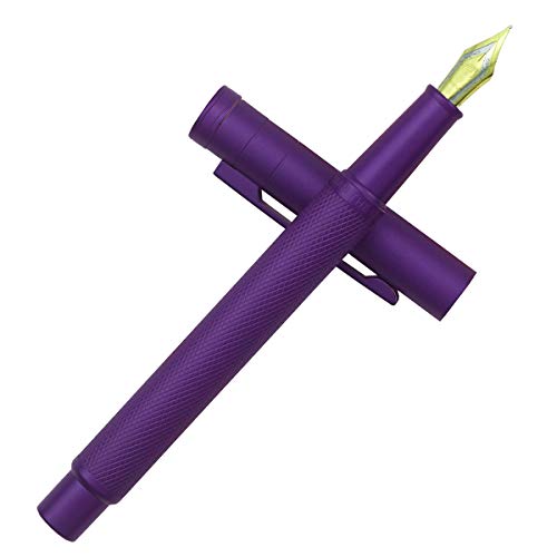 Image of Asvine Purple Forest Fountain Pen Extra Fine Nib Classic Design with Converter and Metal Pen Case Set