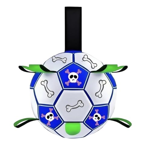 Hundespielzeug, Fußball | Trainingsball für Welpen und Treffen | Zubehör aus strapazierfähigem Kunstleder für Garten, Strand, Hinterhof | Unterhaltung und Spiel im Freien
