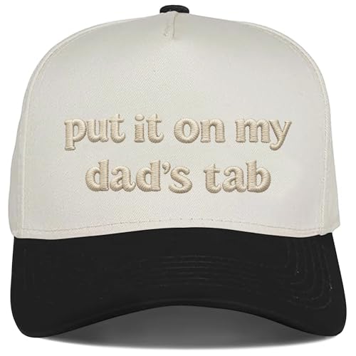 Put It On My Dad's Tab Tab Funny Trucker Hats Women Vintage Adjustable Baseball Cap Embroidery Fashion Trucker Hat