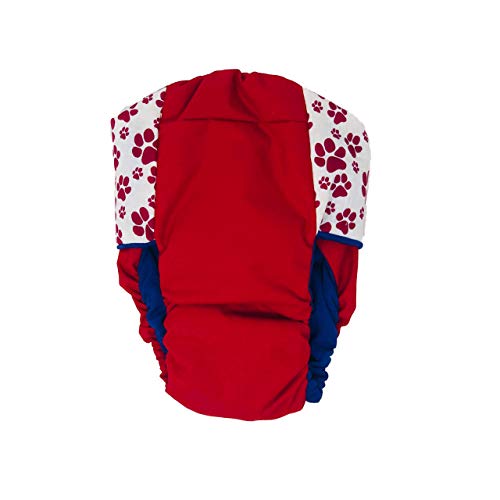 Barkertime Happy Paws On Red Waterproof Premium Dog Diaper, Xs, Without Tail Hole - Made In Usa #TOP4