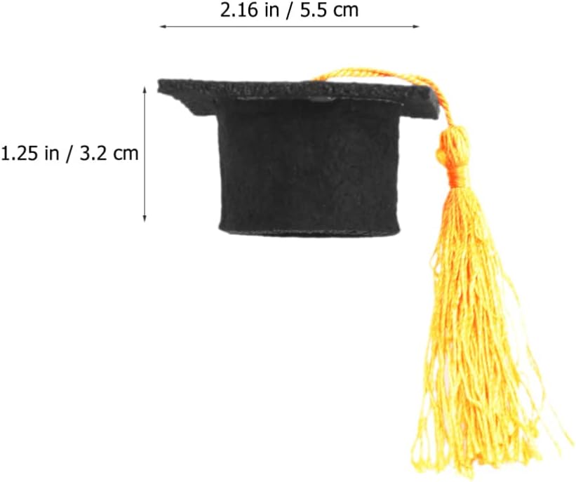 PRETYZOOM 10Pcs Graduation Caps Bottle Toppers Mini Graduation Cap Bottle Toppers Cake Toppers 2025 Graduation Party Supplies