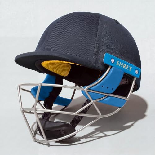 Image of Shrey Master Class Air 2.0 Stainless Steel Batting Cricket Helmet for Men's (Navy /Curious Blue, S)