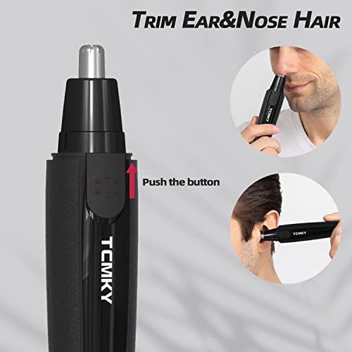 Tcmky Ear And Nose Hair Trimmer Clippers For Men - Rechargeable Trimmer With 360°Rotary Blades For Easy Cleansing,Nose Hair Trimmer With 1 Extra Replaceable Blades (Black) #TOP4