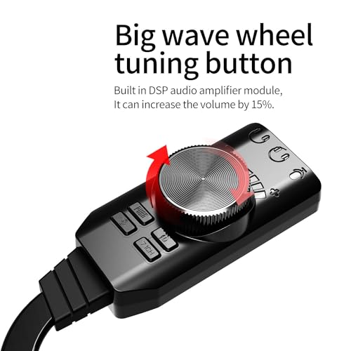 Placa de som USB Virtual 7.1 Surround Sound Adaptador USB de placa de som externa com efeitos sonoro