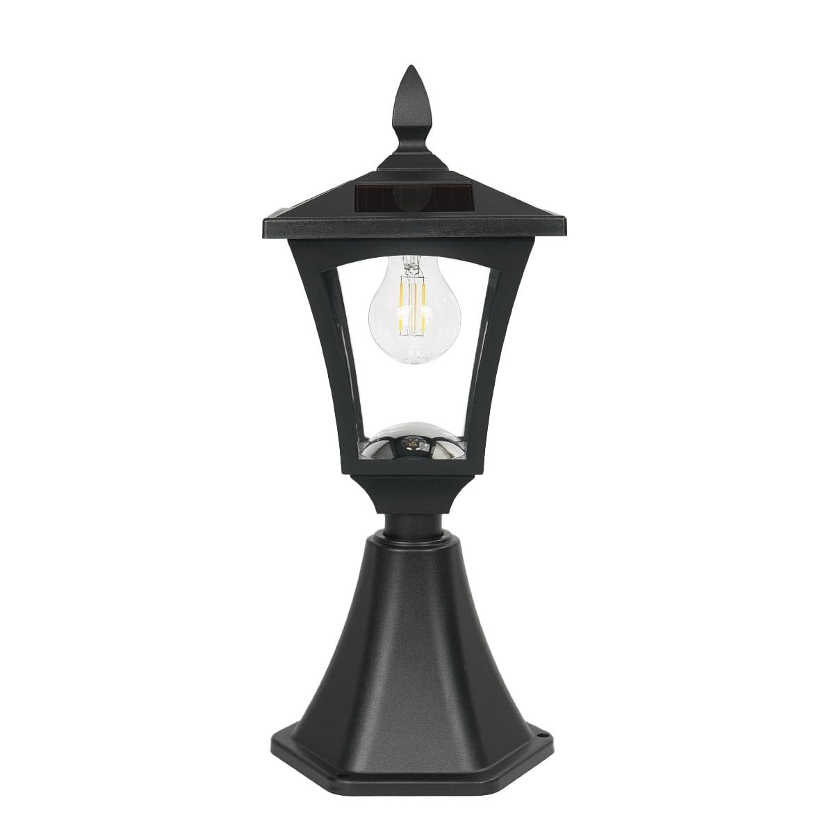 Festive Lights Lampadaire Solaire LED Extérieur Aluminium Waterproof Jardin Traditionnel Ampoule Filament Borne