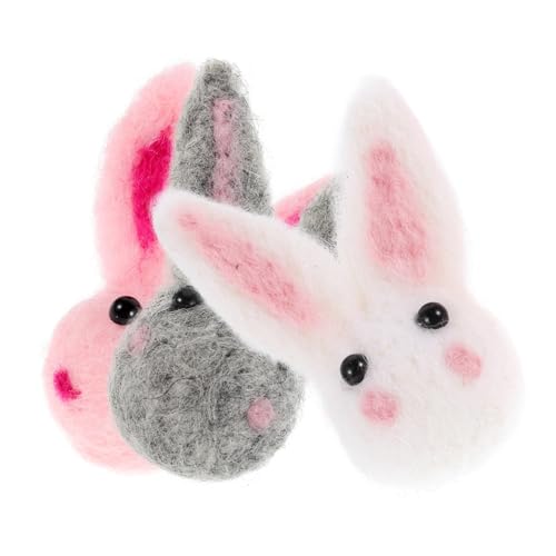 Didiseaon 6pcs Adorable Rabbit Wool Felt Accessories Bag Brooch Pins Knitted Decor Easter Bunny Craft Plush Fabric Hairpin for Diy Bunny Kit