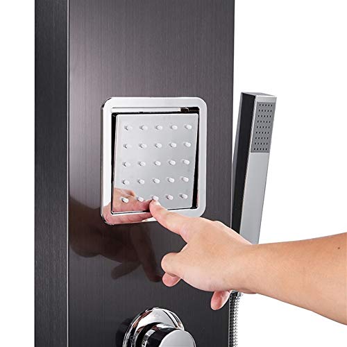 Sistema de ducha con equilibrador de presión, ducha de mano y panel de lluvia, fácil conexión, para baño, multifuncional, duradero (tipo de grifería: paneles de ducha) miniatura 2