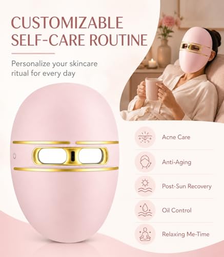Image of Pro-Grade FSA LED Light Therapy Facial Mask -Red & Blue Light Anti Aging FSA Face Mask- Salon Treatment for Acne,Wrinkles & Redness at Home,Ideal Skincare Device for Birthday, Mom Gift