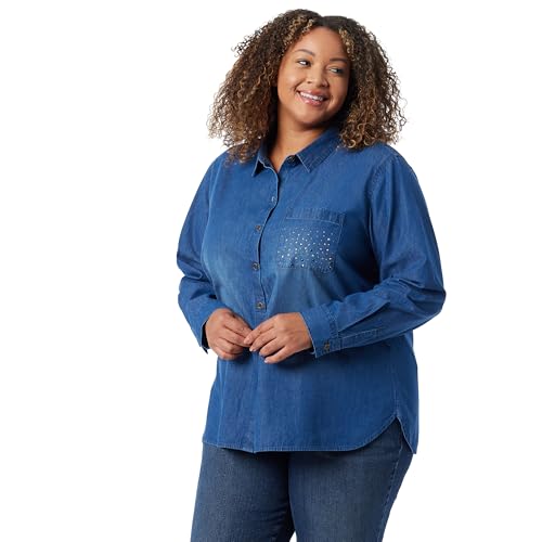 Chemise manches longues Larissa Gloria Vanderbilt avec poche poitrine simple pour femme