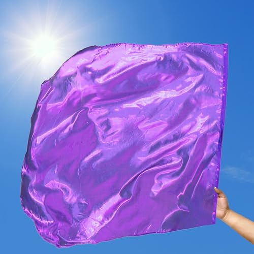 4 Pcs Set 32 inch Praise Dance Worship Flags with Scalable Rod for Adult Outdoor Practice Performance Semicircle Praise Church Flags for Worship Dance Purple by Wuchieal - Image 5