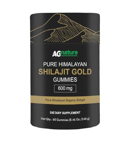 AG nature Shilajit Himalayano Originale 60 Caramelle Gommose- Integratore Alimentare Naturale con +85 Minerali e Acido Fulvico e Umico