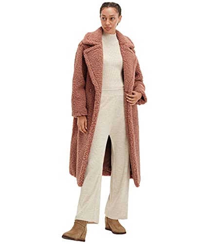 Ugg Womens Gertrude Long Teddy Coat, Firewood, X-Small Us #TOP2