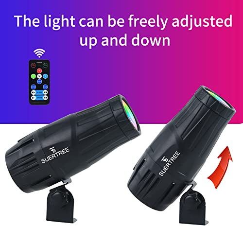 Suertree Pinspot Light With Mini 15W Rgbw Led Beam - Remote Control Mirror Ball Spotlight - 4 In 1 Super Bright Stage Spotlight For Parties，Dj, Disco, Bar, Club, Wedding(Black) #TOP3