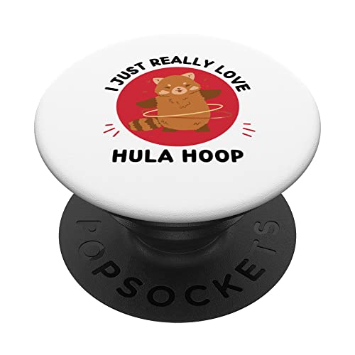 Kawaii Panda Rojo I Just Really Love Cute Hula Hoop Lover PopSockets PopGrip Intercambiable