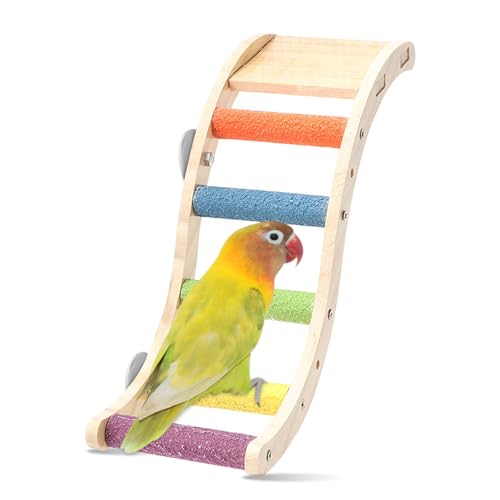 Bird Ladder Bridge Wooden 32cm, Large Pet Parrot Climbing Ladders Toys Pet Bird Cage Accessories Wood Climbing Ladder Perch for Birds Parrots Cockatiels