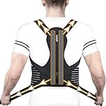 Aollop Posture Corrector Men and Women - Back Brace Back Support Belt with Breathable Adjustable Elastic Bands Back Straightener Improve Lumbar Support Belt Lower Back Pain Relief (M, Waist 35'- 47')