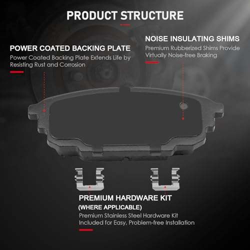 Image of cciyu D892 Ceramic Rear Brake Pad Set Fit For 2001-2003 For Mazda Protege,2002-2003 For Mazda Protege5