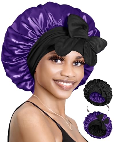 Bonnet Satin Cheveux pour Dormir et Protéger vos Boucles au Réveil