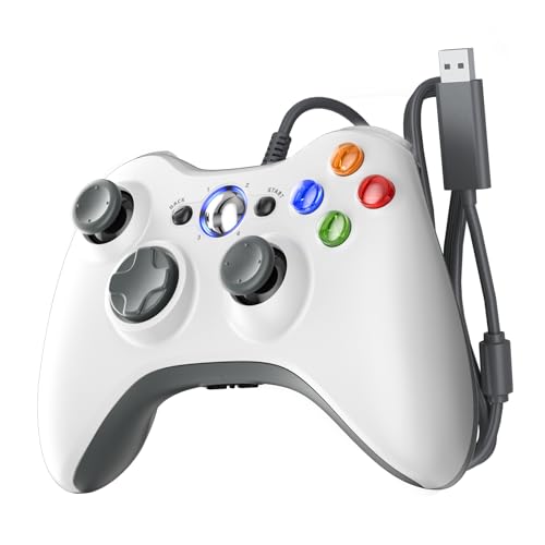 GUOC Wired Controller for Xbox 360 and Windows PC, Compatible with Xbox 360/360 S/360 E, with Dual-Vibration, 2.5mm Headphone Jack