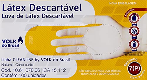 Volk Luva Latex P C/Po 100Un, Volk