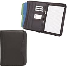 Debco PL2460 Zippered Notepad Portfolio - Black - 12 Pack